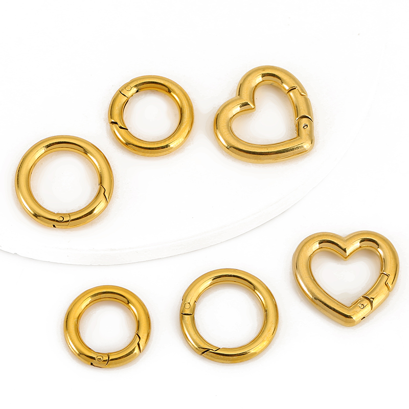 Jewelry Making Designs - 2pcs Stainless Steel Clasps Heart Round