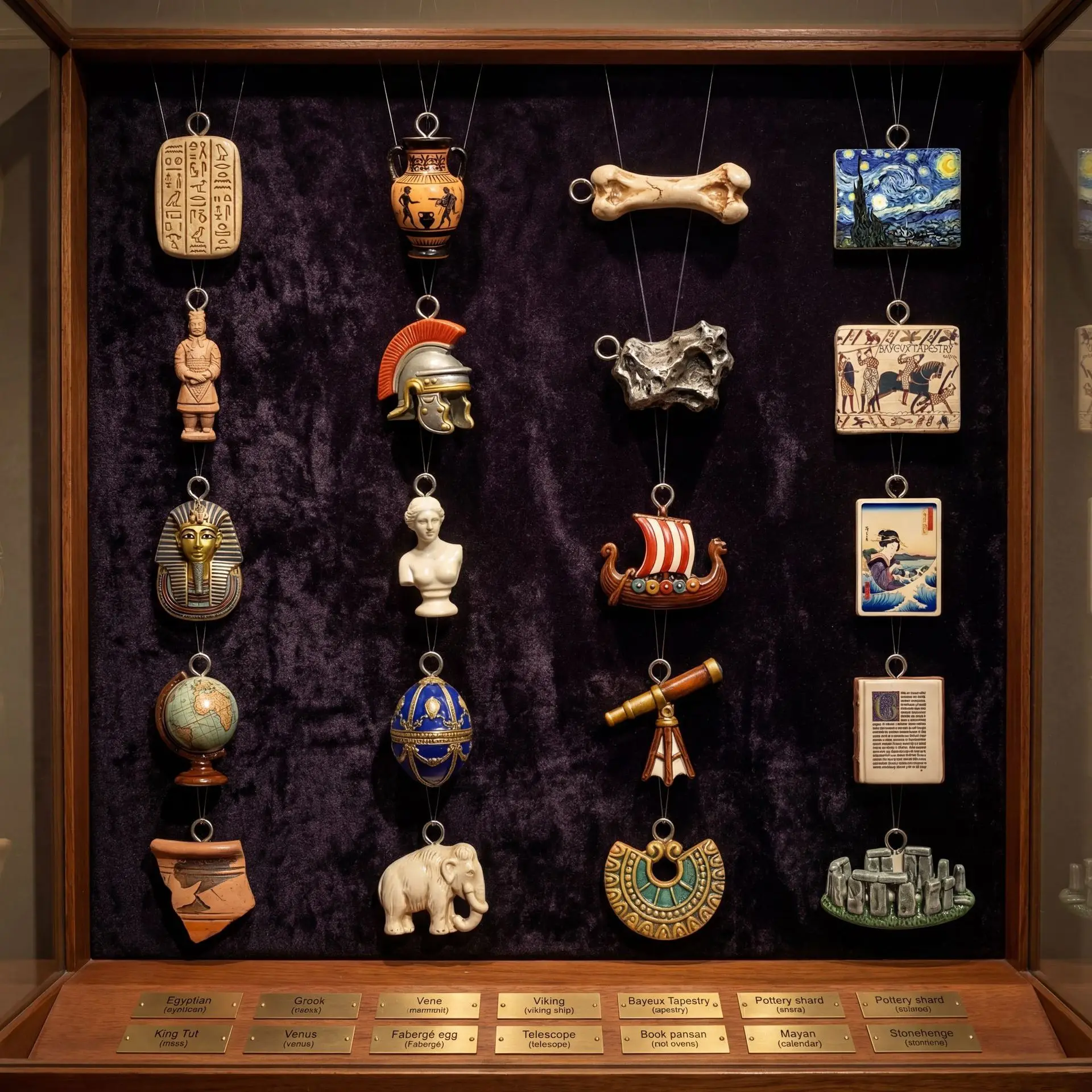 Jewelry Making History - Mini Pendant Antique World History Artifact,