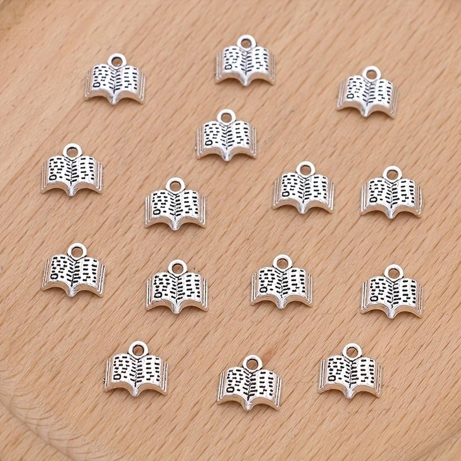 Jewelry Making Guide Book - 1/5/10/20/50/100pcs Silvery Color Book Charms Pendants