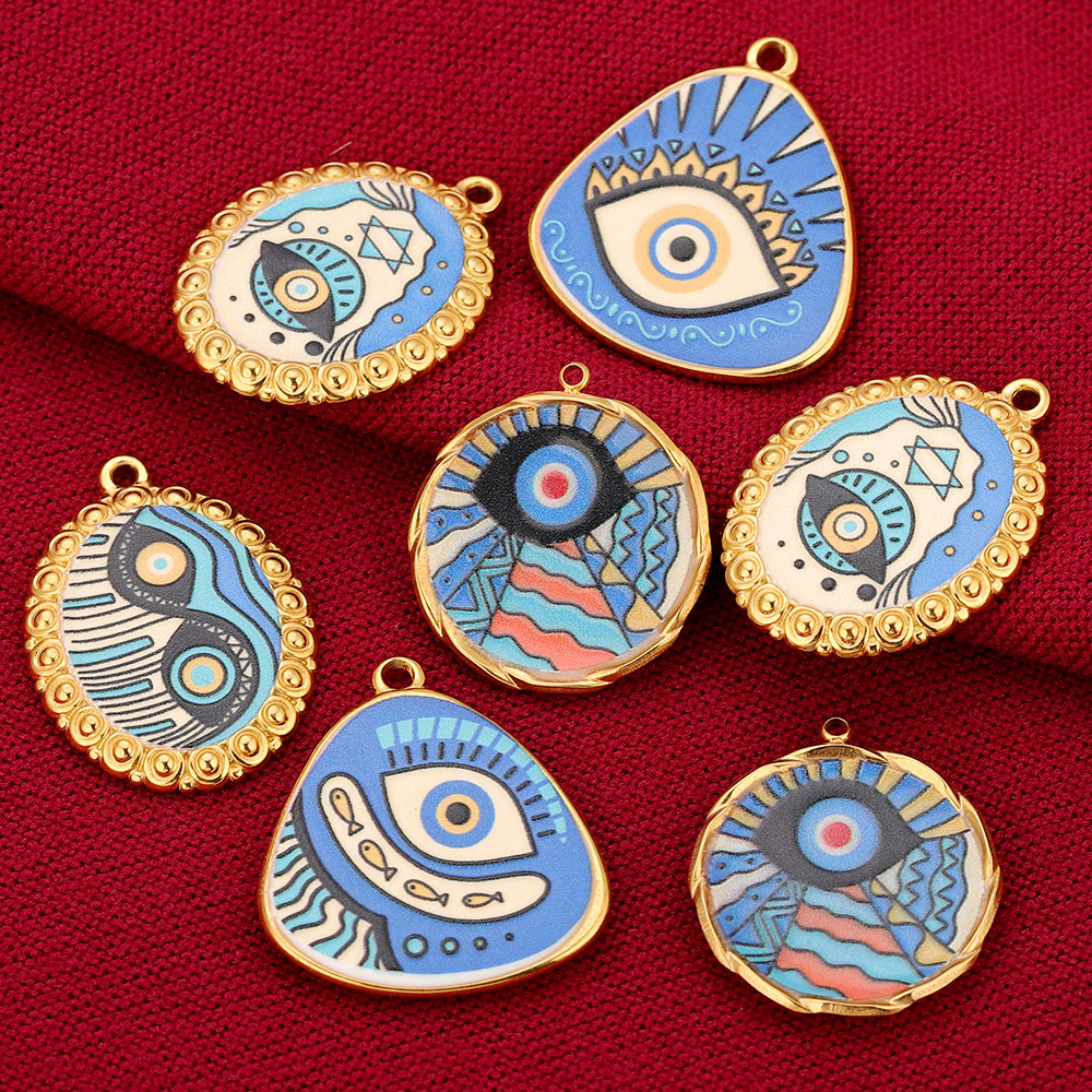 Jewelry Making Quotes - 3Pcs Stainless Steel Connector Blue Enamel
