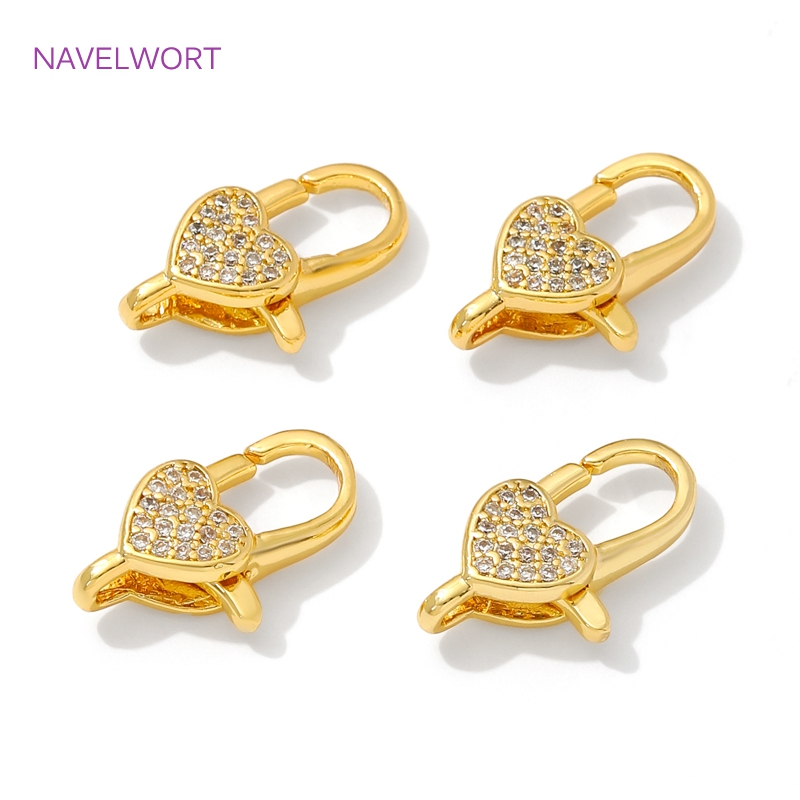 Jewelry Making Designs - 18K Gold Plated Inlaid Zircon Heart