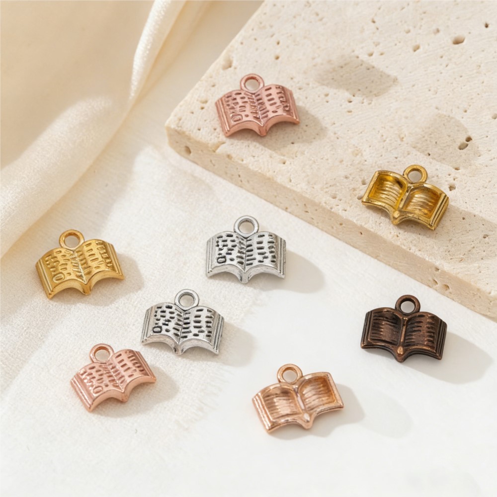 10/20/100pcs Charms Open Book  - Jewelry Making Guide Book 评论和价格