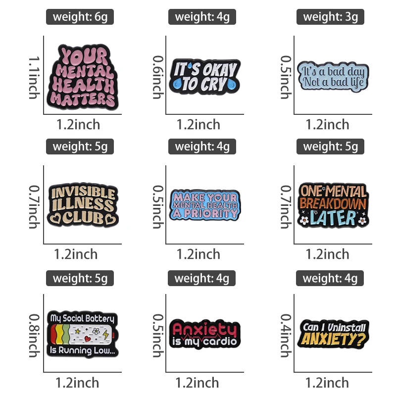 Quote Anxiety Brooch Enamel Pi - Jewelry Making Quotes 评论和价格