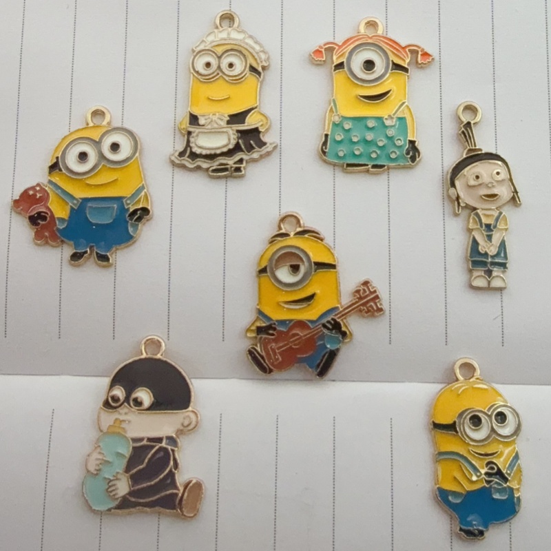 10pcs alloy drip oil cartoon p - Jewelry Making Accessories 评论和价格