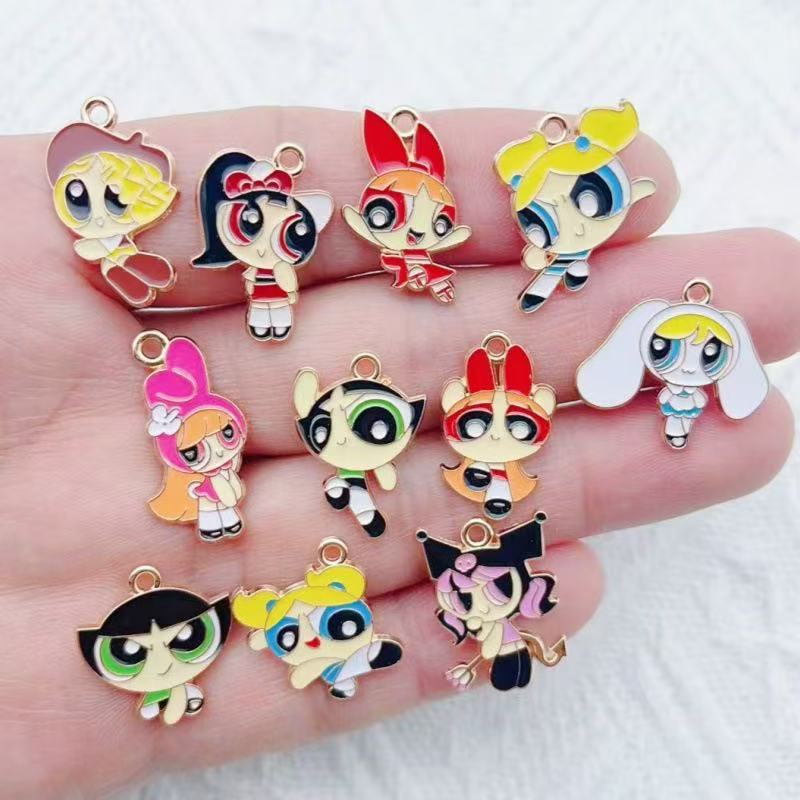 10pcs Alloy Oil-Dripping Carto - Jewelry Making Accessories 评论和价格