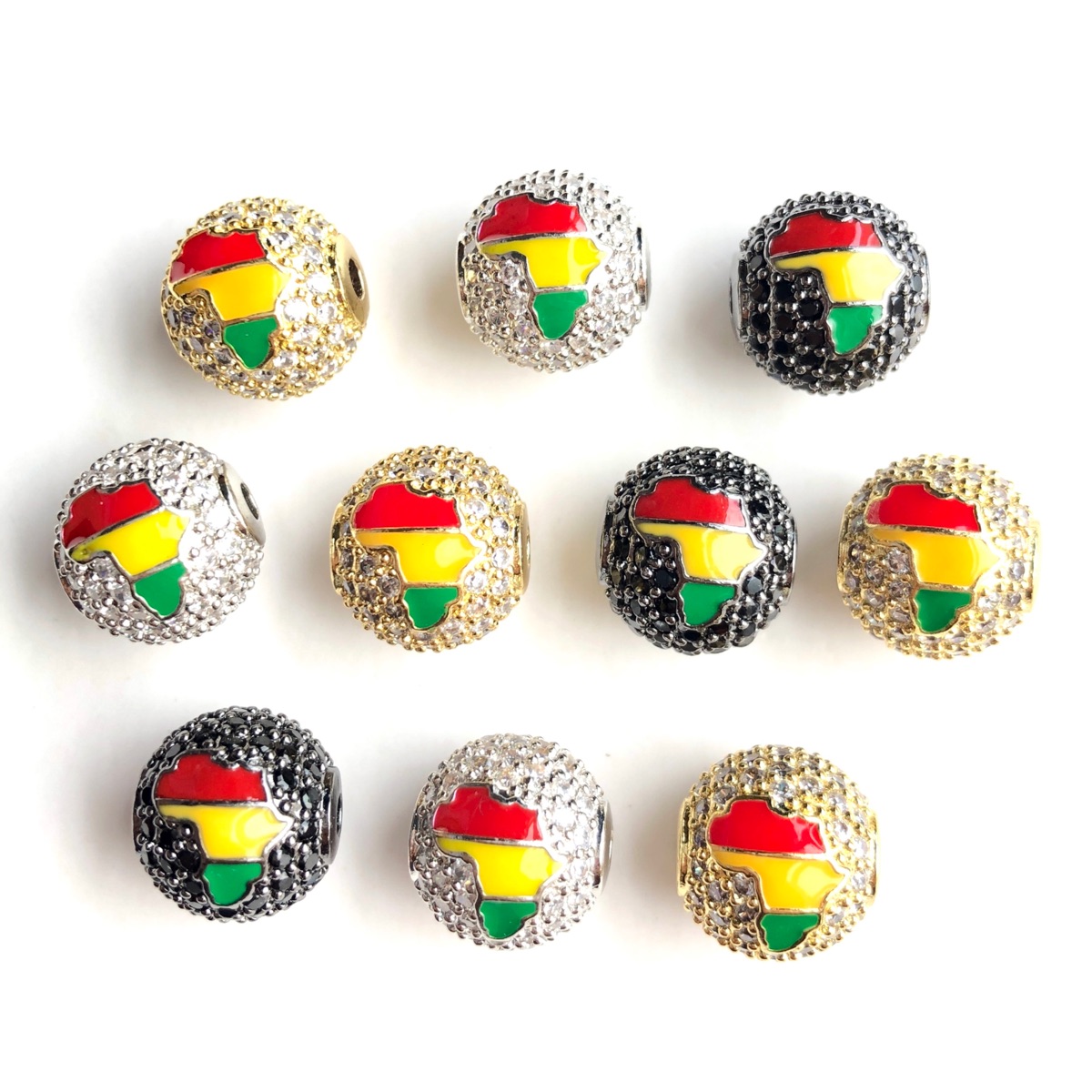 6pcs 12mm Red Yellow Green Ene - Jewelry Making History 评论和价格