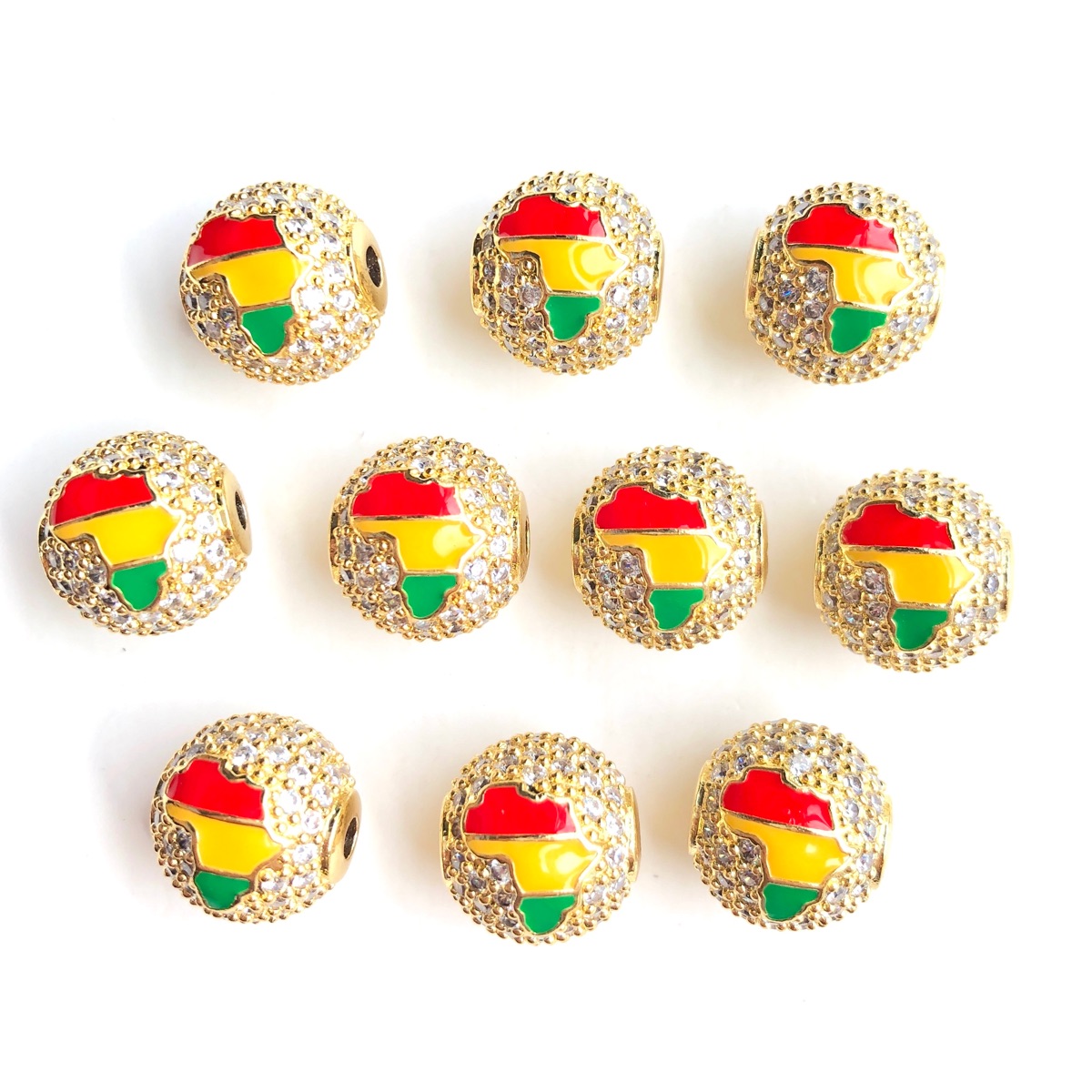 6pcs 12mm Red Yellow Green Ene - Jewelry Making History 评论和价格