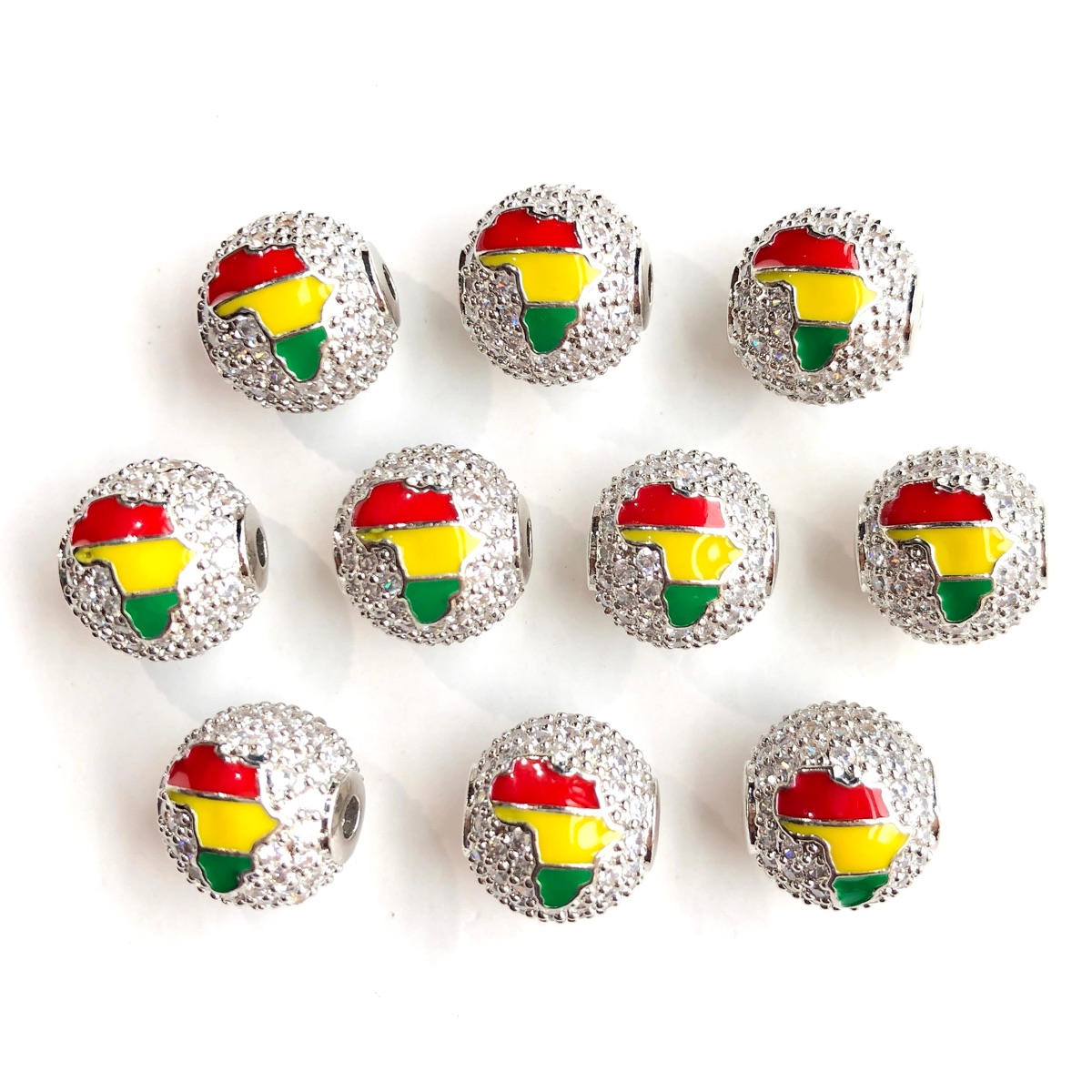 6pcs 12mm Red Yellow Green Ene - Jewelry Making History 评论和价格