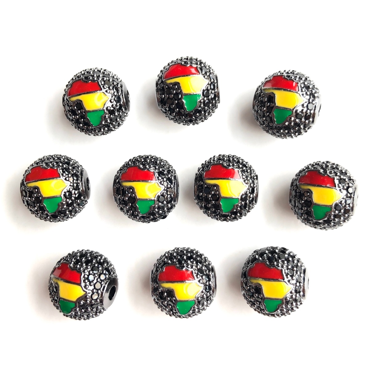 6pcs 12mm Red Yellow Green Ene - Jewelry Making History 评论和价格