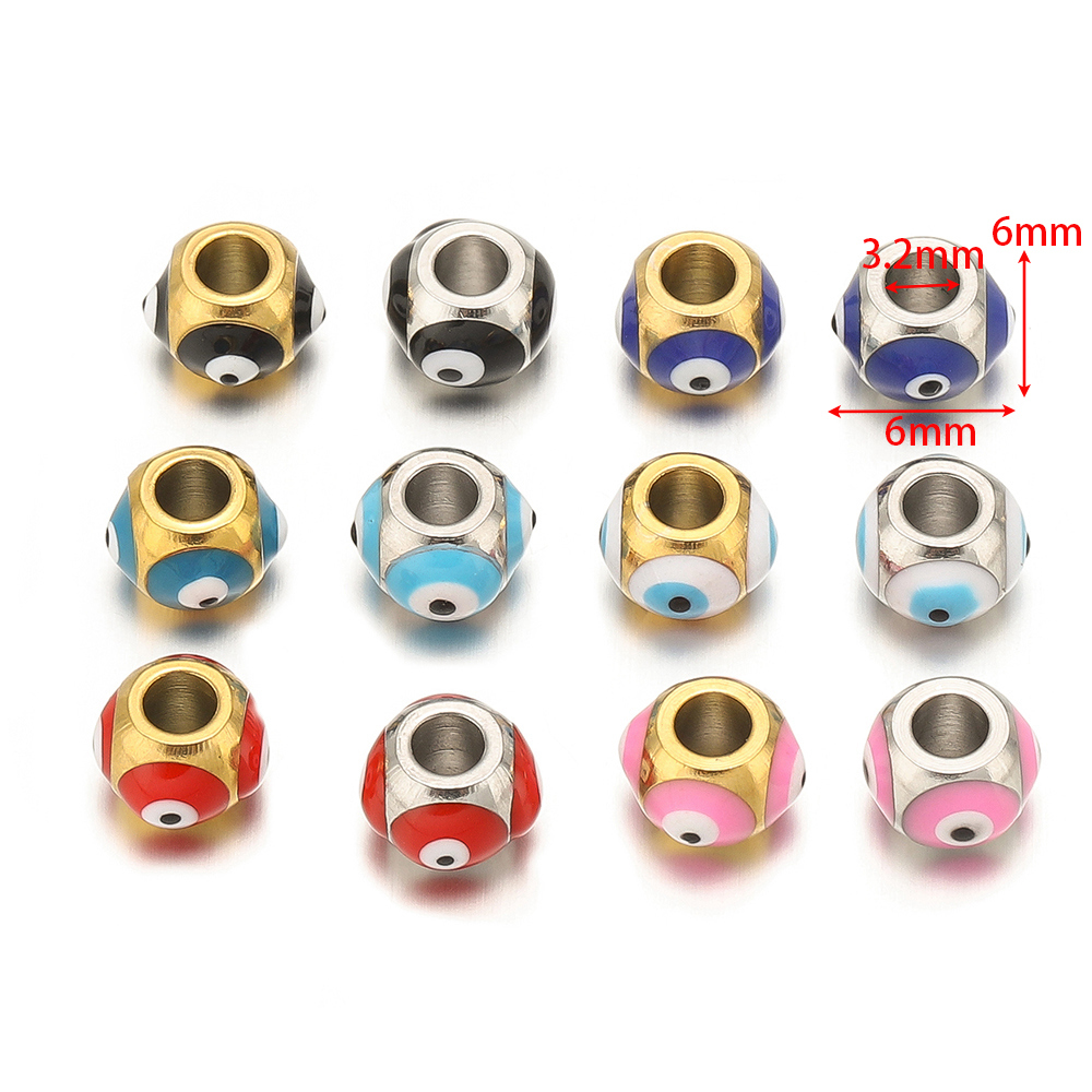 10pcs Stainless Steel 6mm Enam - Jewelry Making Supplies Wholesale 评论和价格