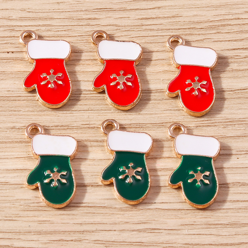 10pcs 11x19mm Enamel Christmas - Jewelry Making Gloves 评论和价格