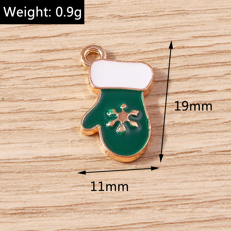10pcs 11x19mm Enamel Christmas - Jewelry Making Gloves 评论和价格