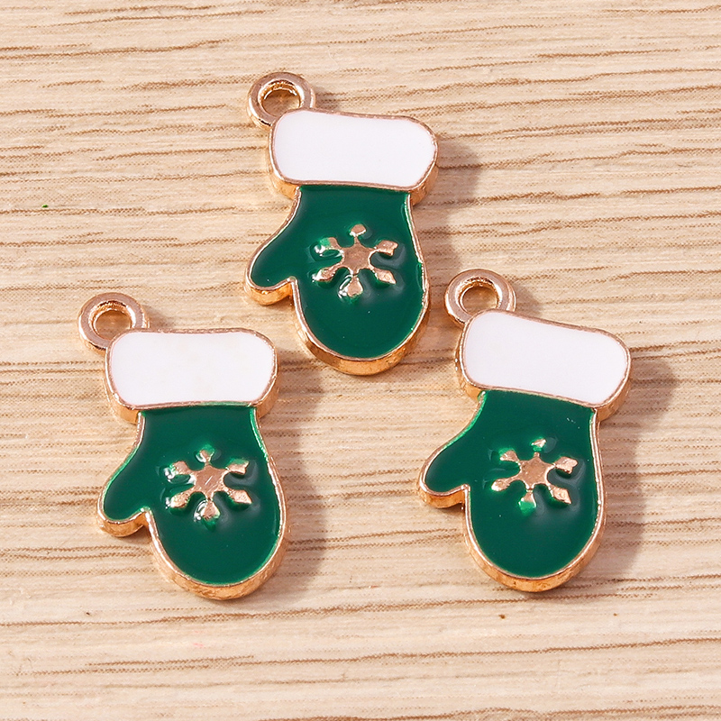 10pcs 11x19mm Enamel Christmas - Jewelry Making Gloves 评论和价格