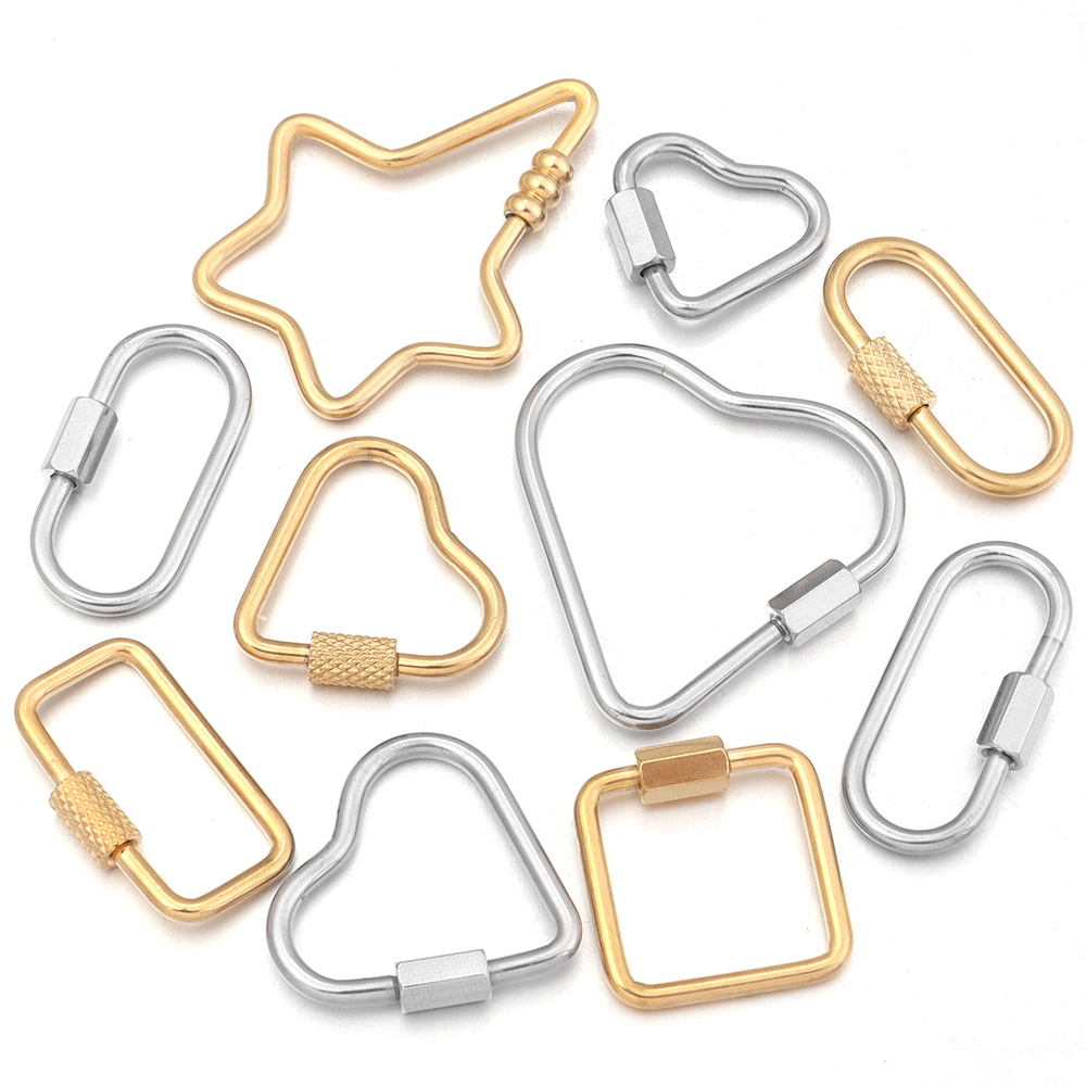 2pcs Gold Stainless Steel Hear - Jewelry Making Designs 评论和价格