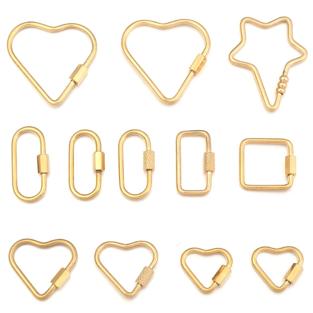 2pcs Gold Stainless Steel Hear - Jewelry Making Designs 评论和价格
