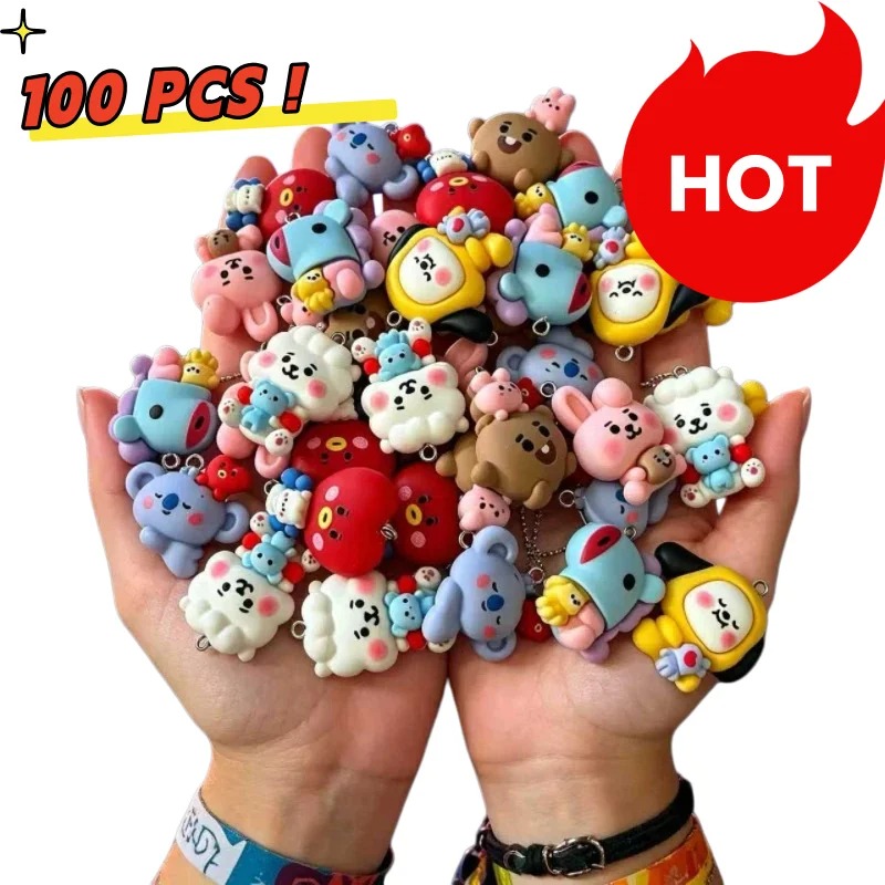 7pcs BT21 Resin Cartoon Charm  - Jewelry Making Accessories 评论和价格