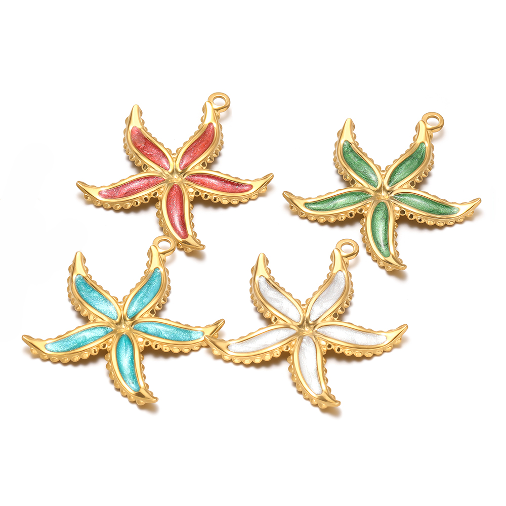4pcs Stainless Steel Enamel St - Jewelry Making Supplies Wholesale 评论和价格