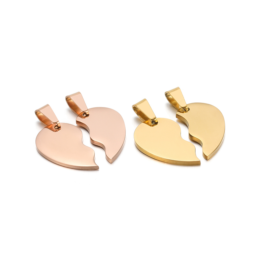 2Pcs/set Stainless Steel Gold  - Jewelry Making For Couples 评论和价格
