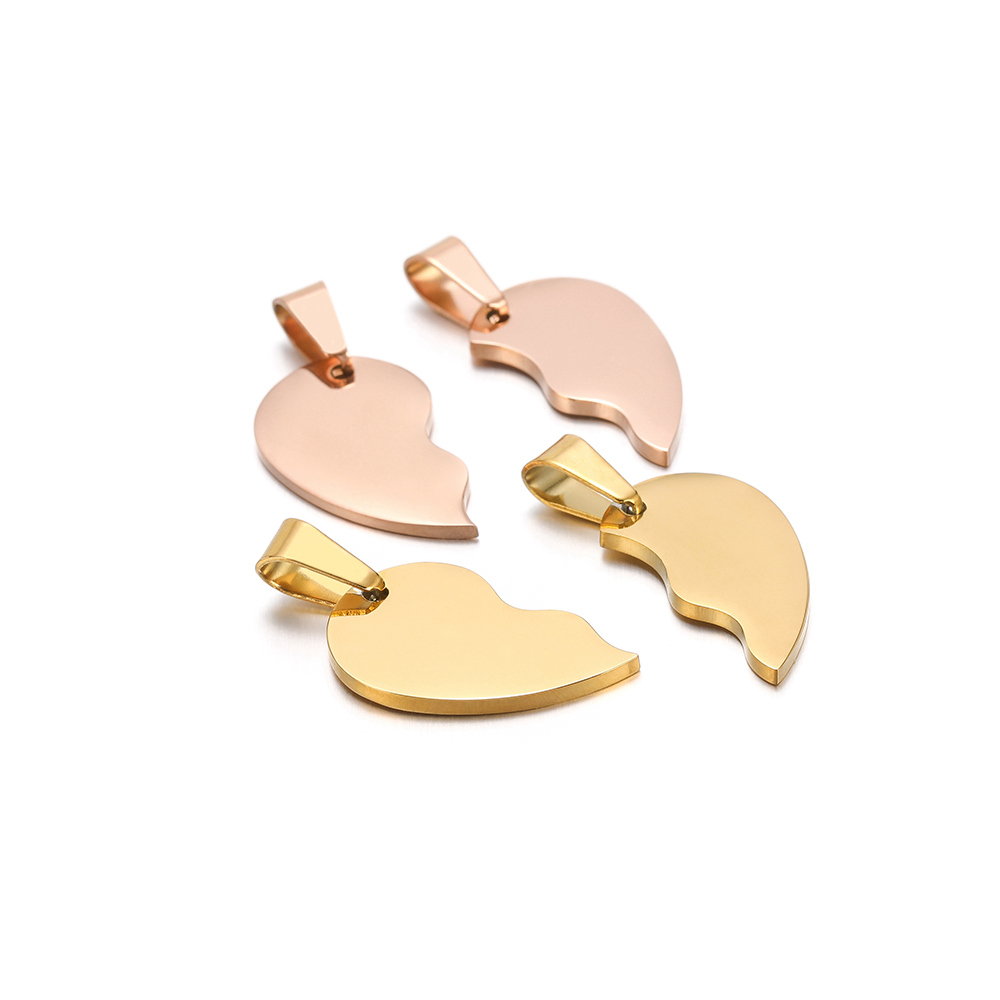 2Pcs/set Stainless Steel Gold  - Jewelry Making For Couples 评论和价格