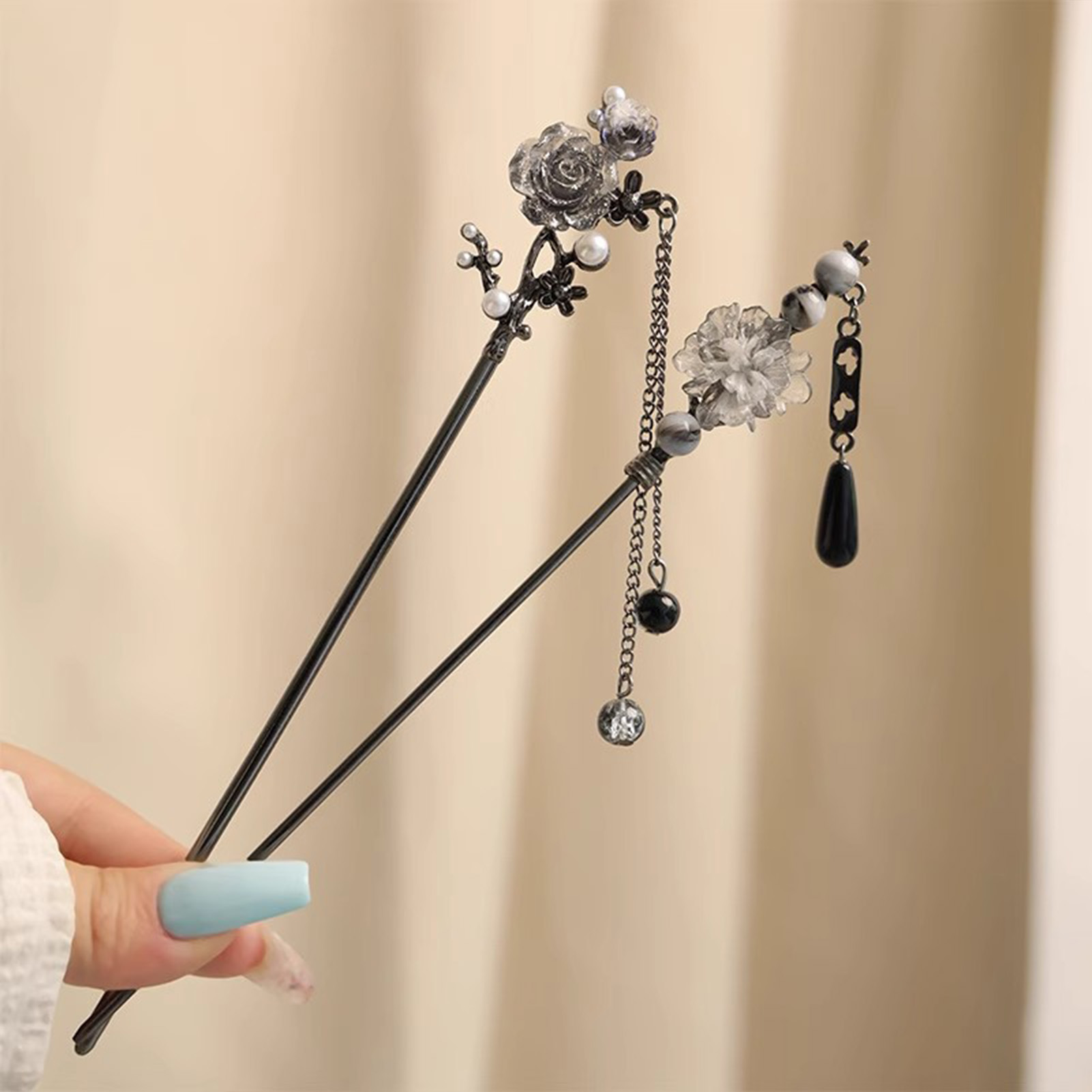 Elegant Flower Hair Sticks For - Jewelry Making Accessories 评论和价格