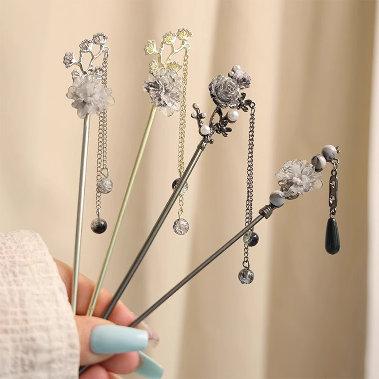 Elegant Flower Hair Sticks For - Jewelry Making Accessories 评论和价格
