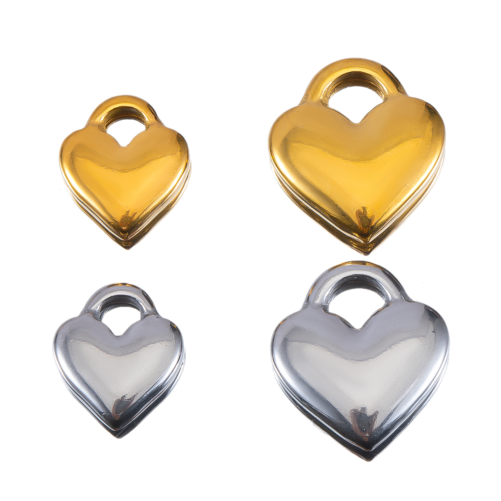 5pcs Glossy Heart Lock Charm S - Jewelry Making For Couples 评论和价格