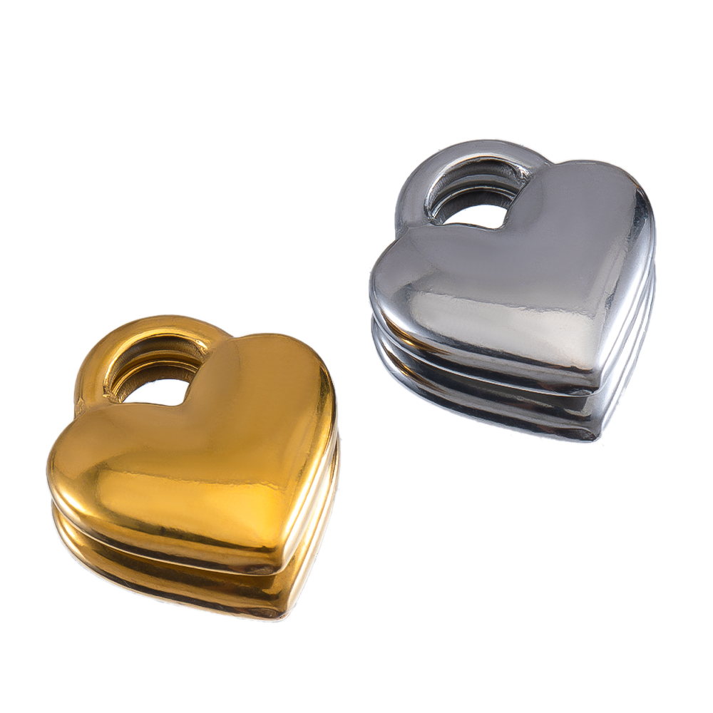5pcs Glossy Heart Lock Charm S - Jewelry Making For Couples 评论和价格