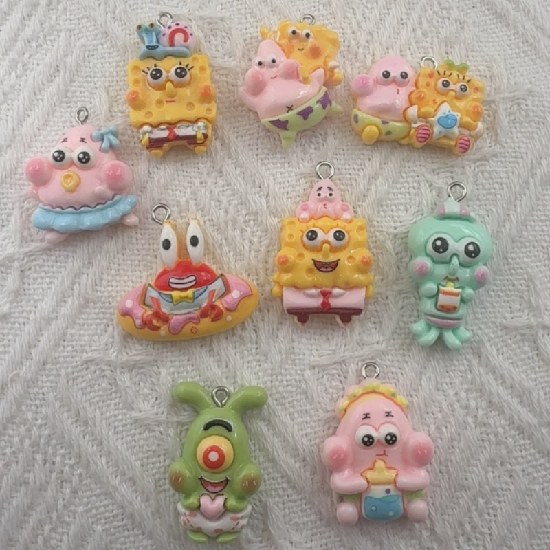 10pcs cartoon resin pendant, D - Jewelry Making Accessories 评论和价格