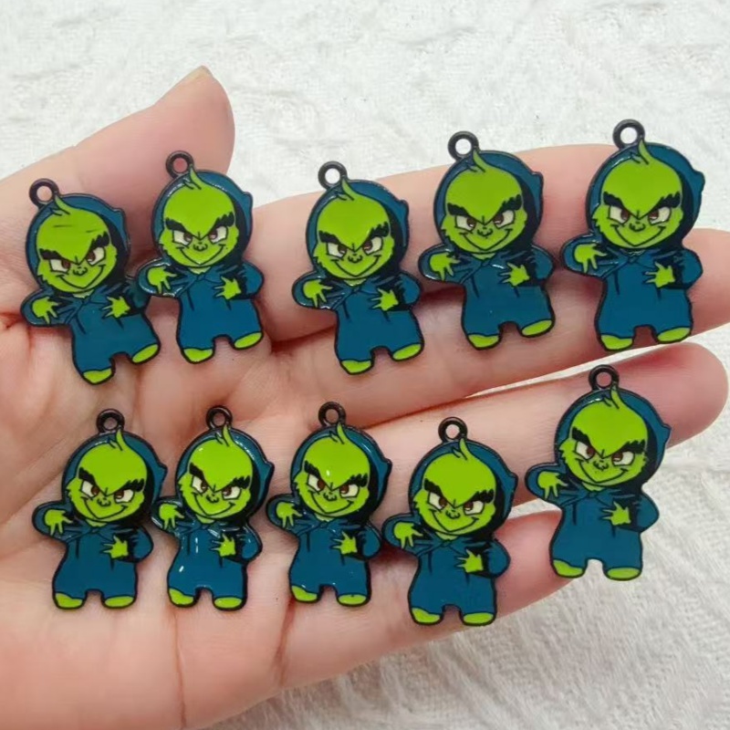 10pcs alloy drip oil cartoon C - Jewelry Making Accessories 评论和价格