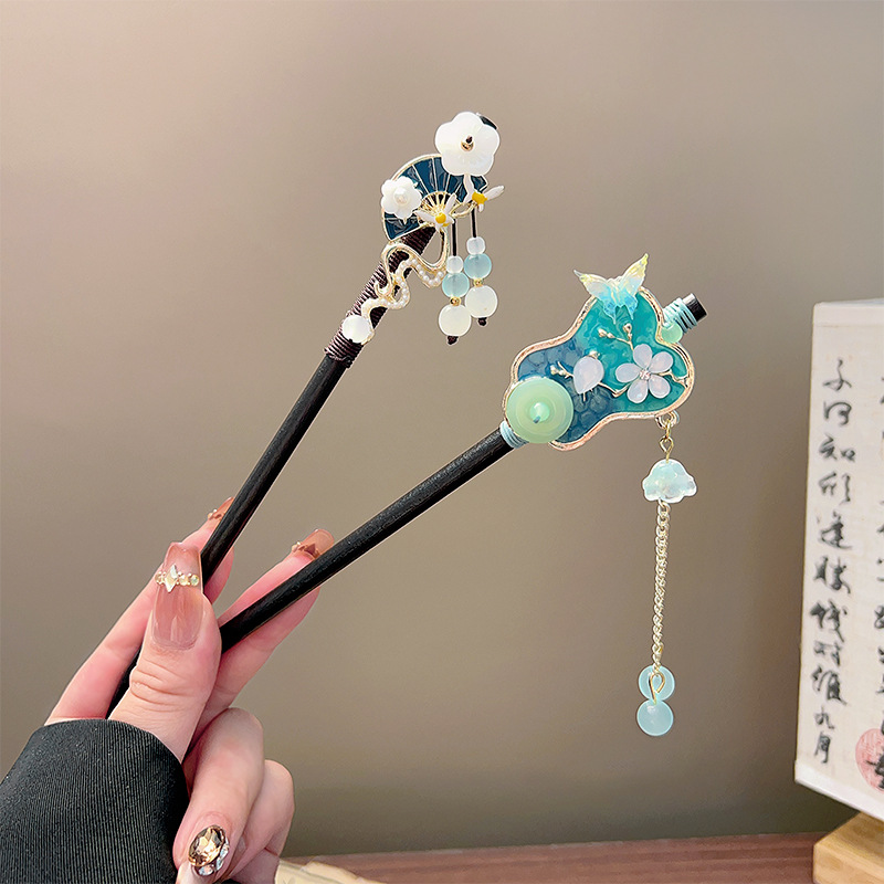 Classic Tassel Hair Stick Blac - Jewelry Making With Beads 评论和价格