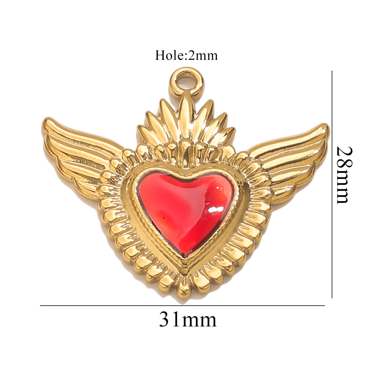 3pcs Stainless Steel Red Ename - Jewelry Making Supplies Wholesale 评论和价格