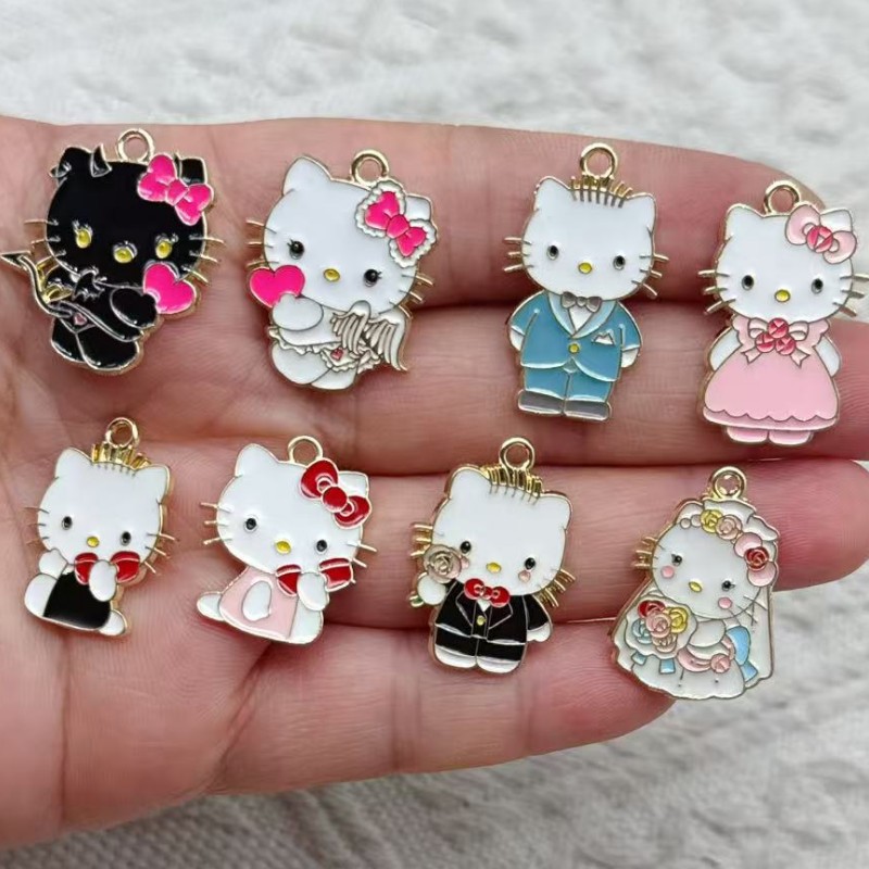 10pcs Cartoon Enamel Couple Ca - Jewelry Making For Couples 评论和价格
