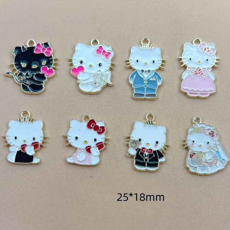 10pcs Cartoon Enamel Couple Ca - Jewelry Making For Couples 评论和价格